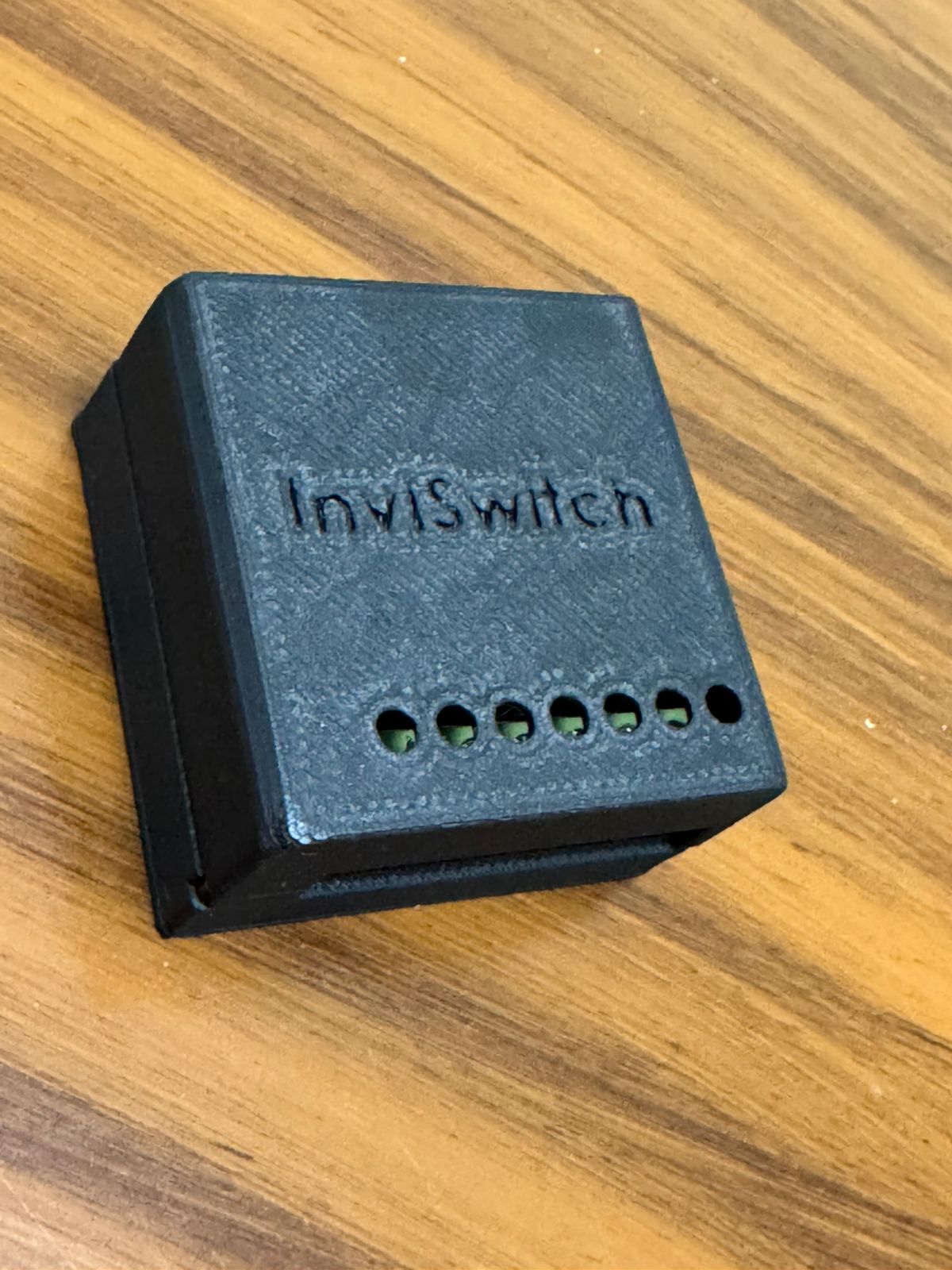 Angled view of the compact InviSwitch prototype enclosure